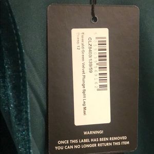 emerald green velvet plunge split leg maxi dress